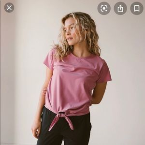 Albion Fit Rose Front Tie Top